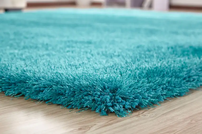 Turquoise Shag Hand Tufted Area Rug Photo 5