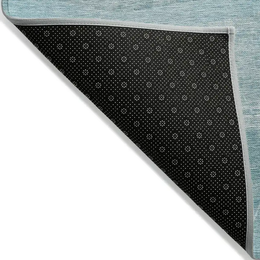 Turquoise Teal Blue And Ivory Abstract Washable Indoor Outdoor Area Rug Photo 4