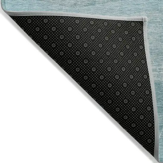 Turquoise Teal Blue And Ivory Abstract Washable Indoor Outdoor Area Rug Photo 4
