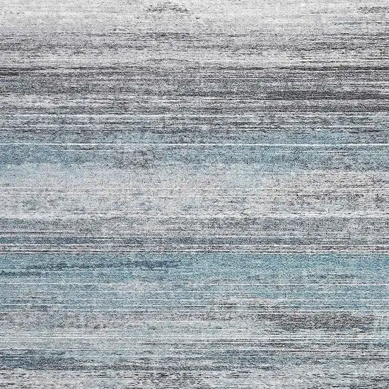 Turquoise and Gray Abstract Stain Resistant Area Rug Photo 4