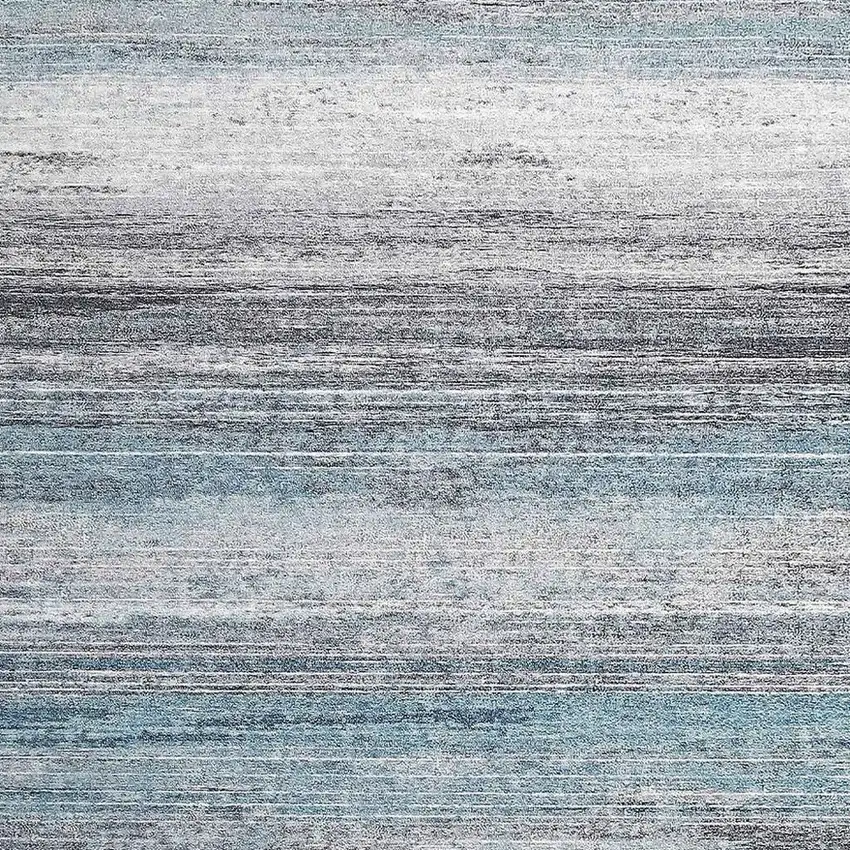 Turquoise and Gray Abstract Stain Resistant Area Rug Photo 3