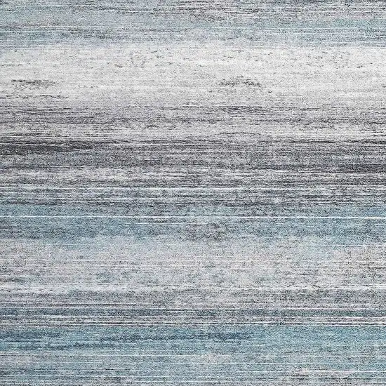 Turquoise and Gray Abstract Stain Resistant Area Rug Photo 3