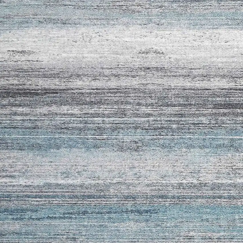 Turquoise and Gray Abstract Stain Resistant Area Rug Photo 3