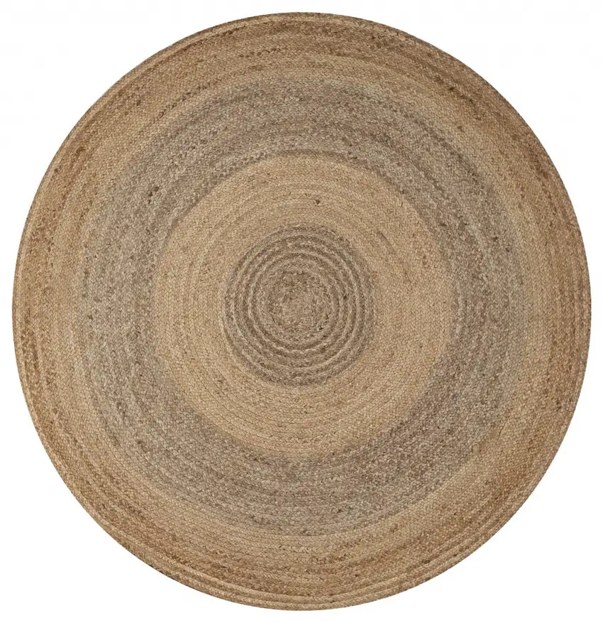 Two Toned Natural Jute Area Rug Photo 11