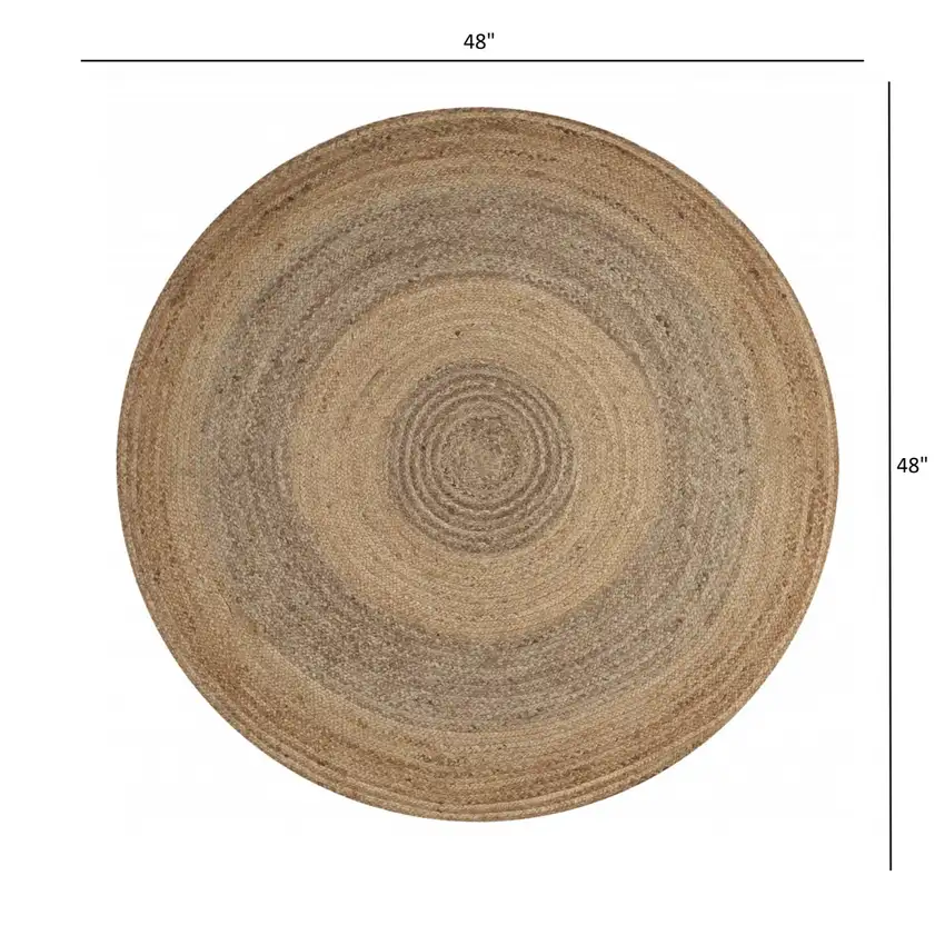 Two Toned Natural Jute Area Rug Photo 9