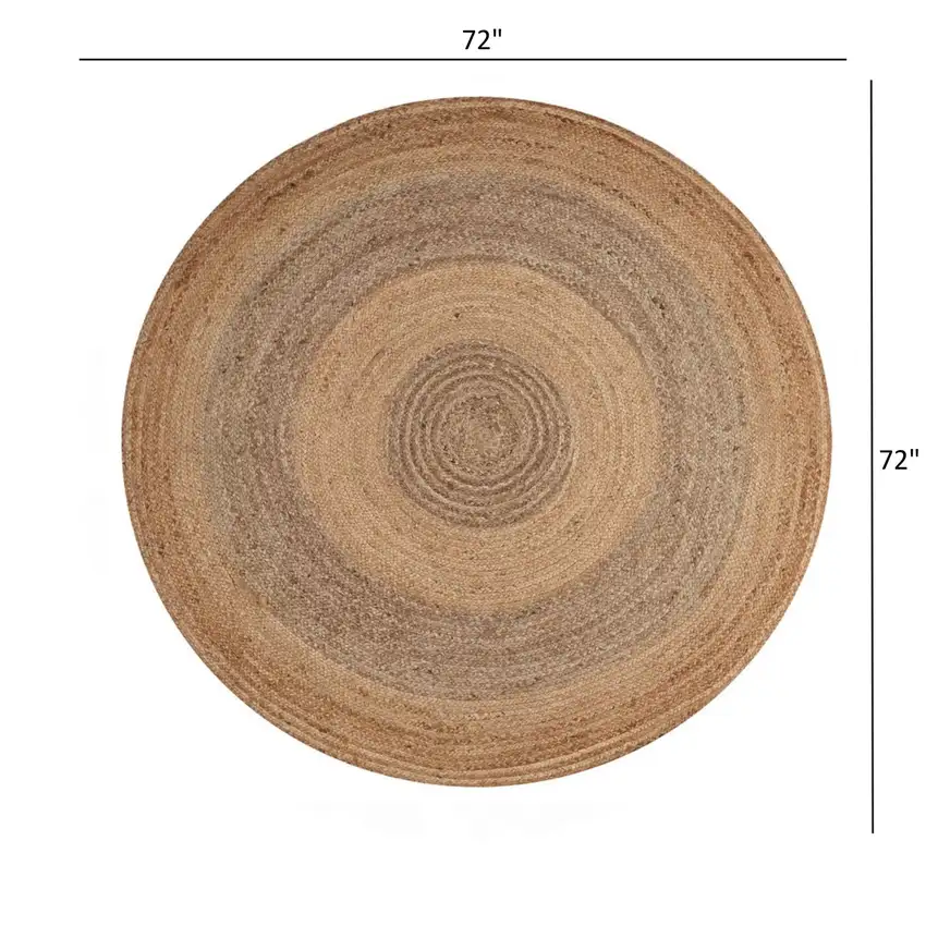 Two Toned Natural Jute Area Rug Photo 8