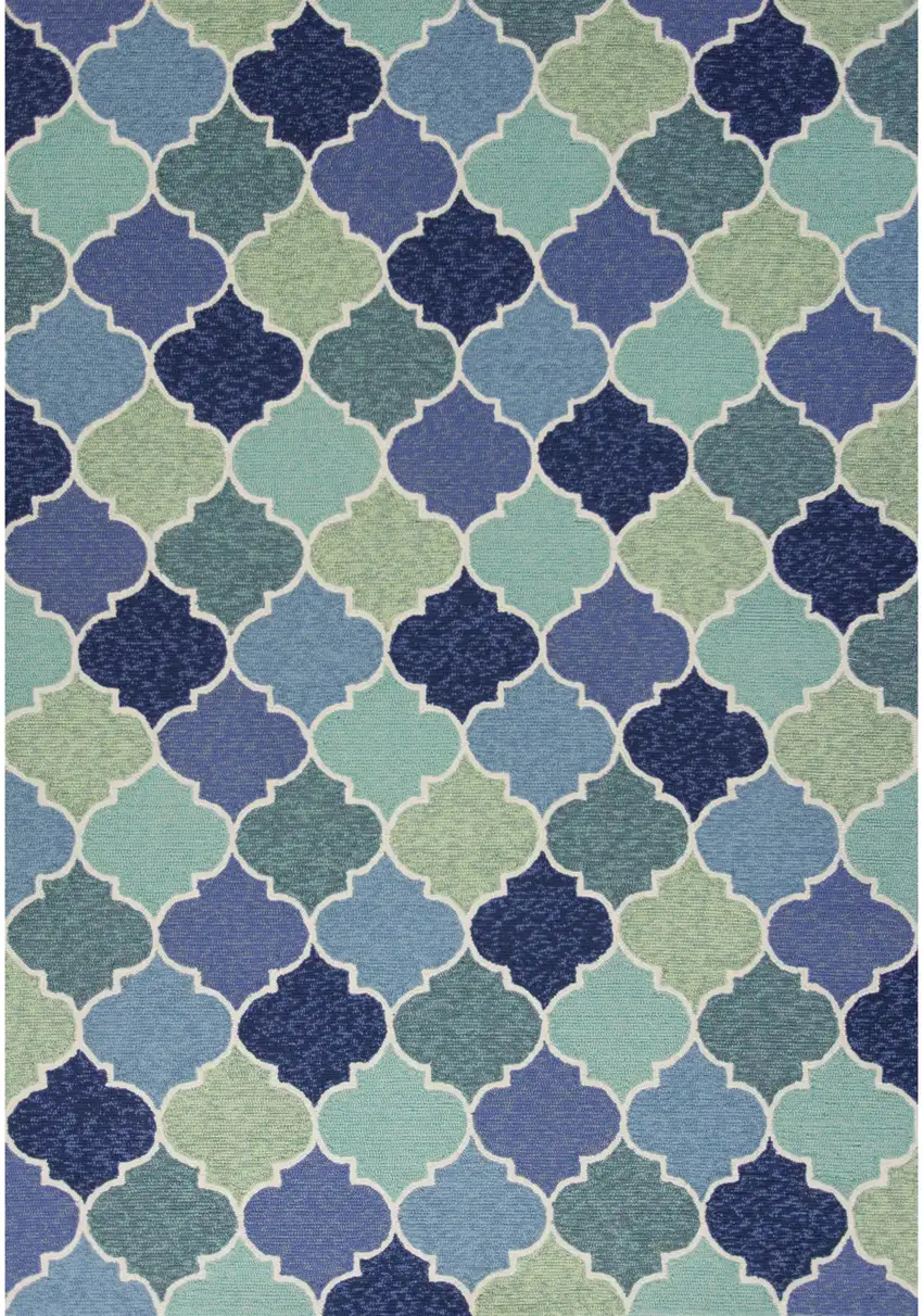 Blue Quatrefoil Hand Tufted Area Rug Photo 2