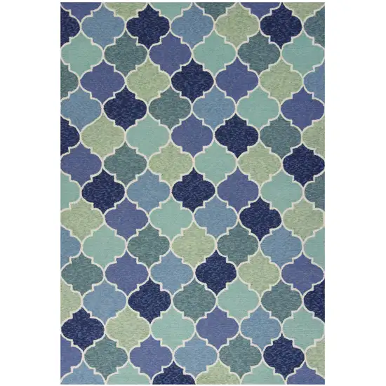 Uv Treated Polypropylene Blue Area Rug Photo 1