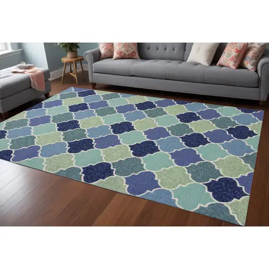 Uv Treated Polypropylene Blue Area Rug Photo 2