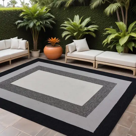 Uv Treated Polypropylene Charcoal Area Rug Photo 2