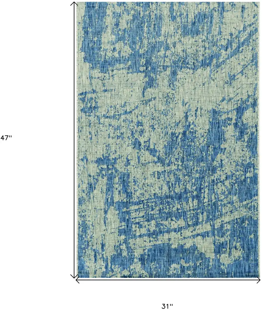 Uv Treated Polypropylene Grey Or  Denim Area Rug Photo 3