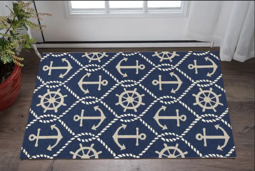 Blue Hand Tufted Area Rug Photo 1