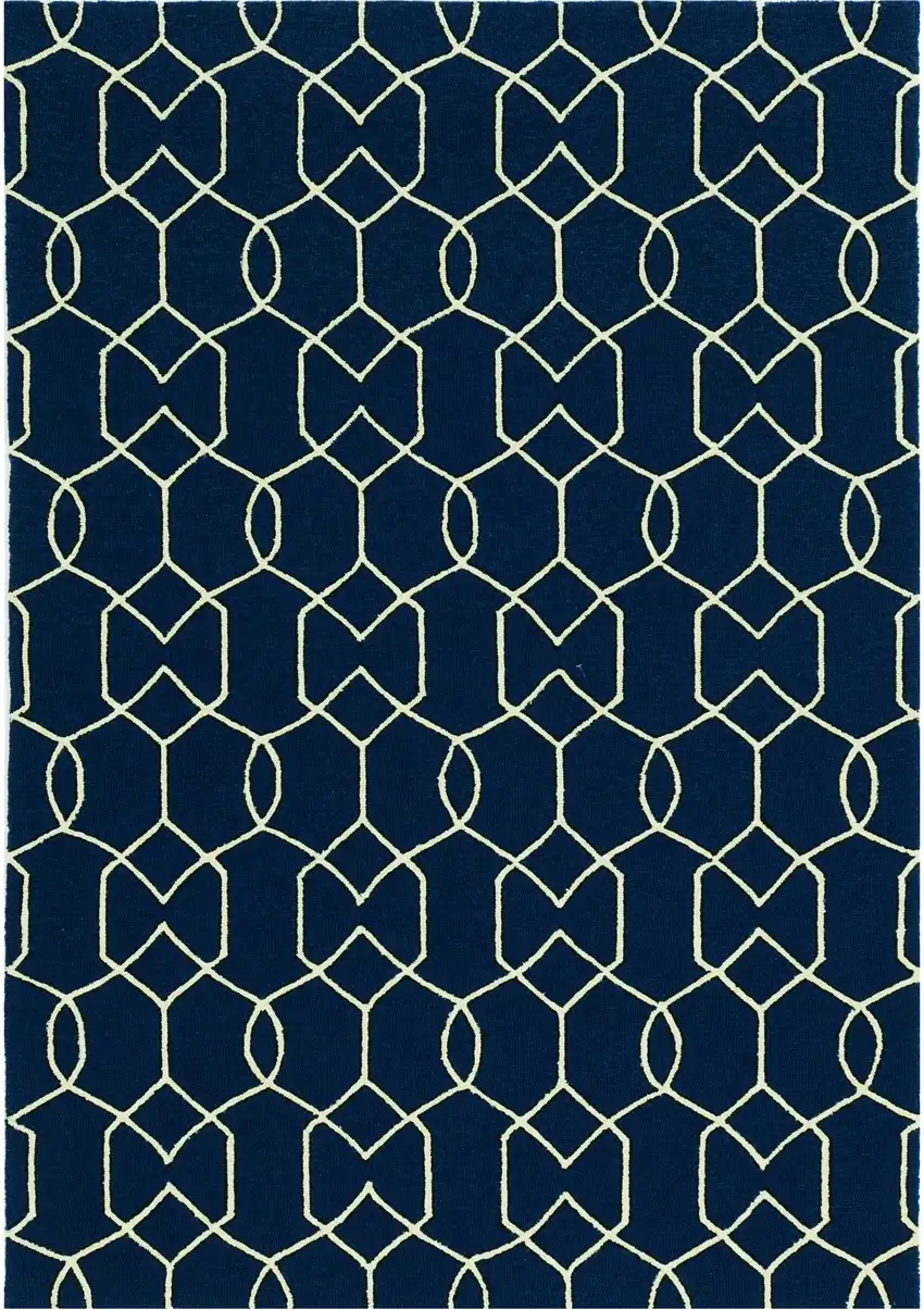 Uv Treated Polypropylene Navy Accent Rug Photo 2