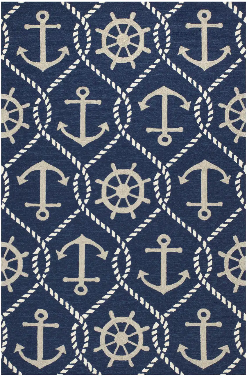 Uv Treated Polypropylene Navy Area Rug Photo 2