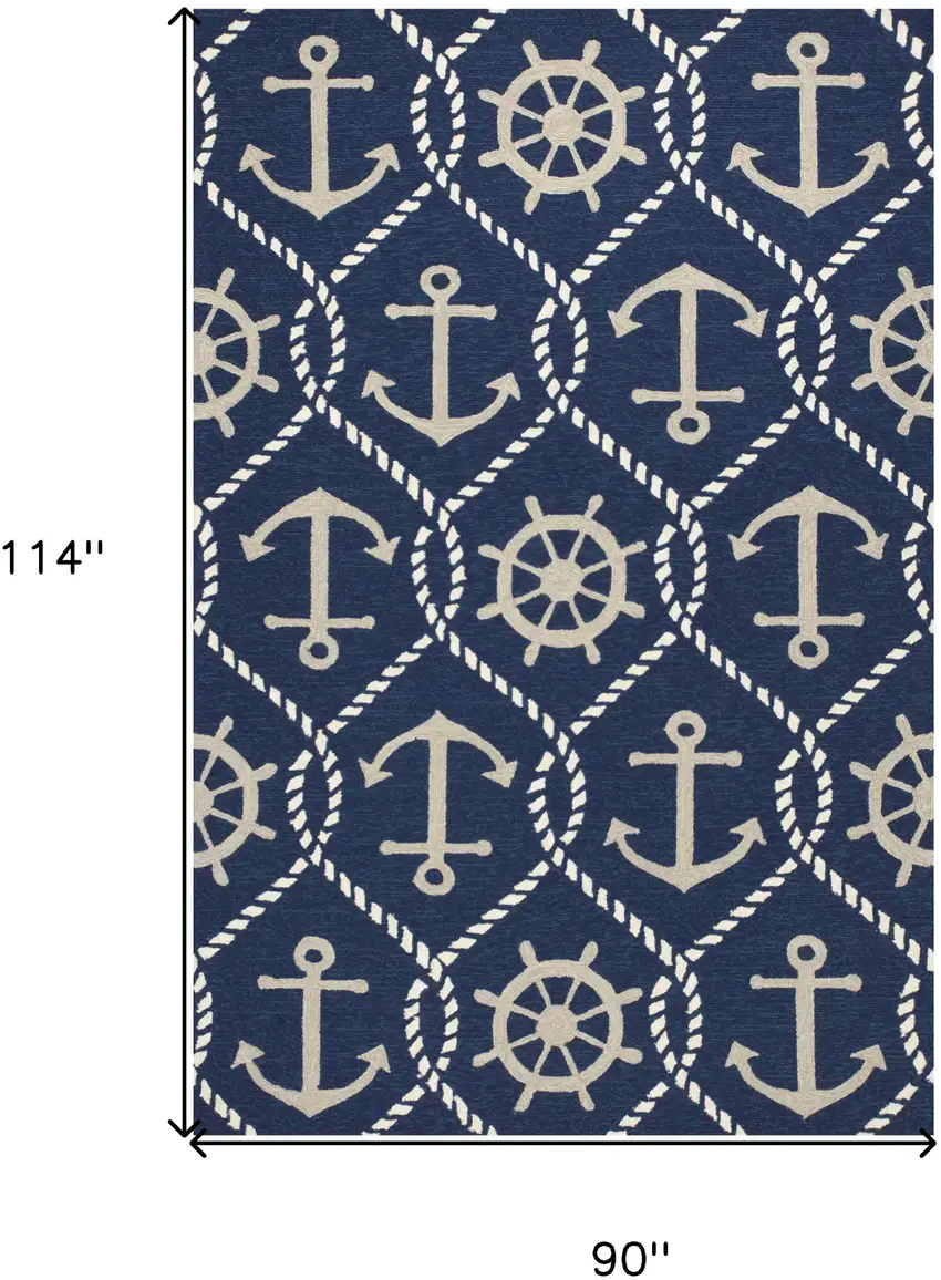 Uv Treated Polypropylene Navy Area Rug Photo 3