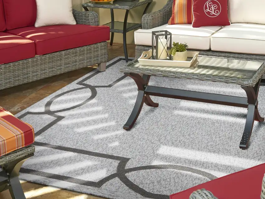UV treated Polypropylene Oatmeal Area Rug Photo 4
