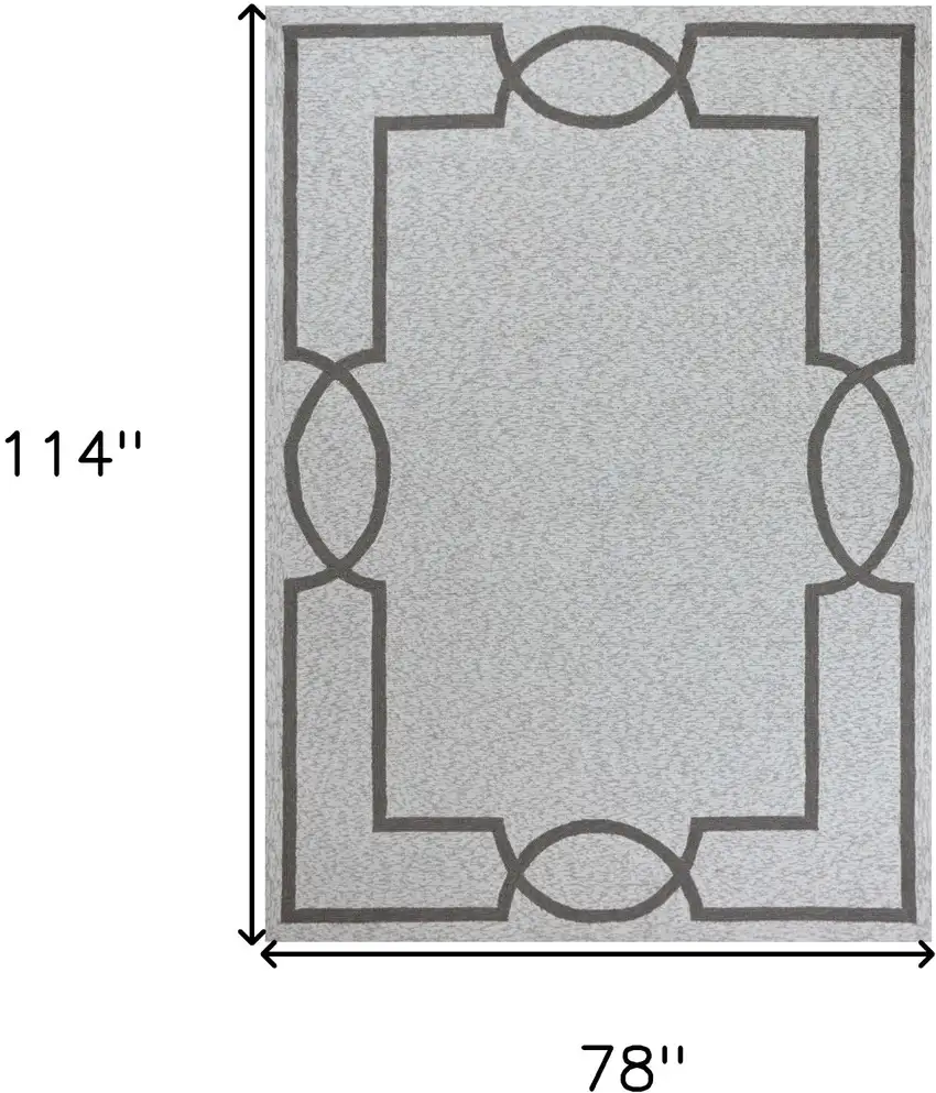 Ivory and Gray Hand Hooked Area Rug Photo 3