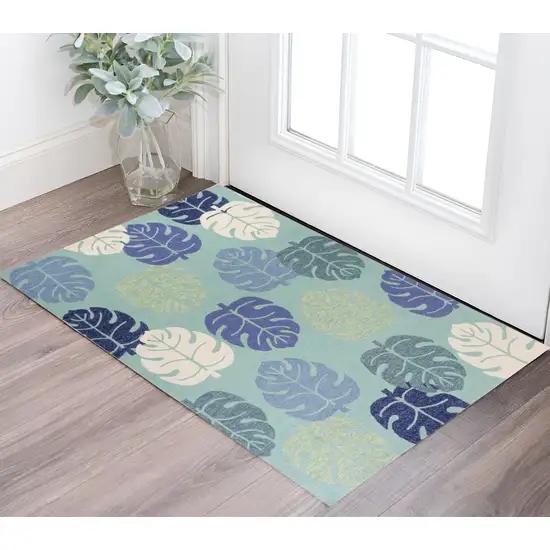 Turquoise Hand Tufted Area Rug Photo 1