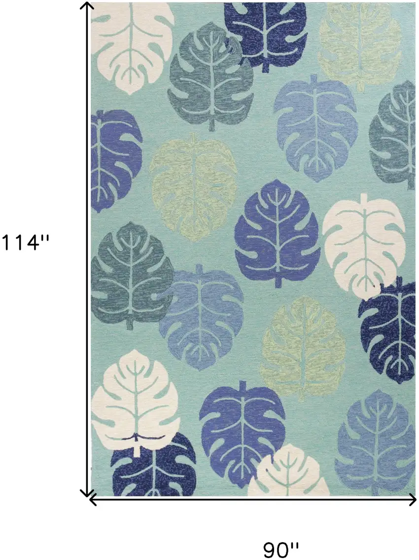 Uv Treated Polypropylene Turquoise Area Rug Photo 3
