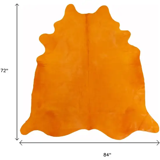Orange Cowhide Handmade Area Rug Photo 2