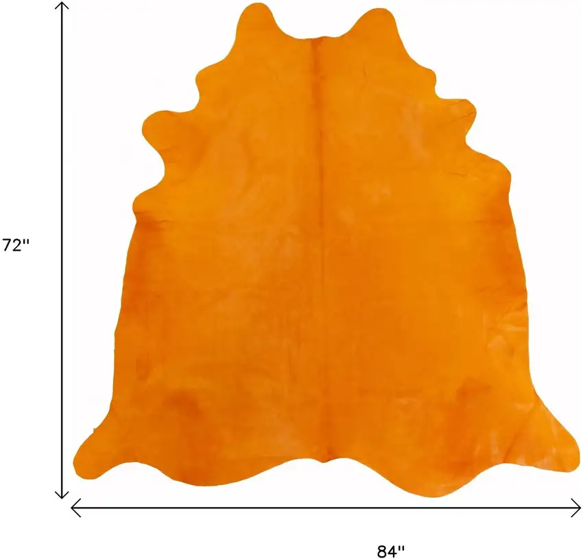 Orange Cowhide Handmade Area Rug Photo 2