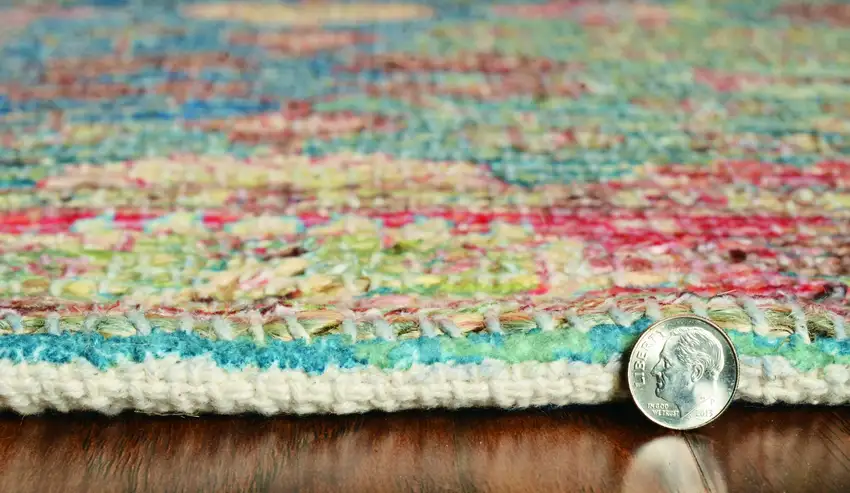 Vibrant Traditional Style Blue and Red Design Area Rug Photo 6