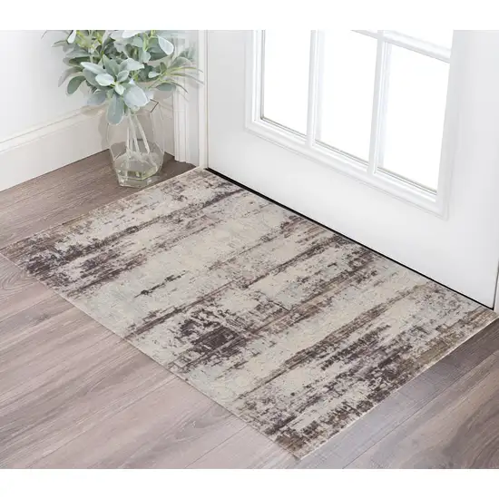 Violet Abstract Dhurrie Area Rug Photo 1