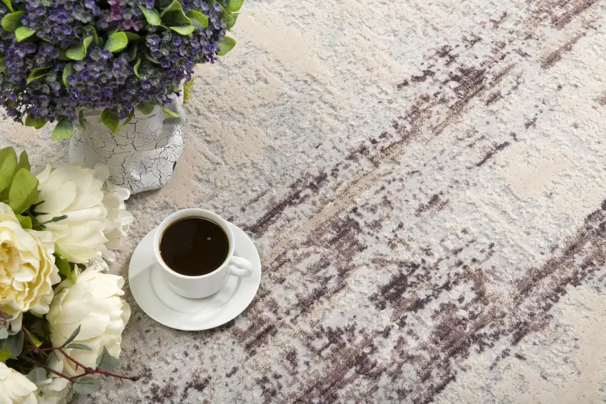 Violet Abstract Striations Area Rug Photo 8