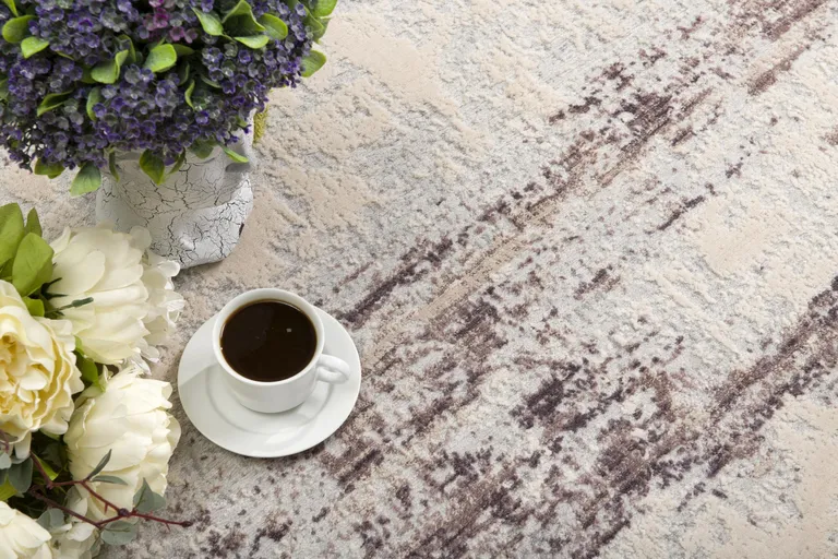 Violet Abstract Striations Area Rug Photo 5