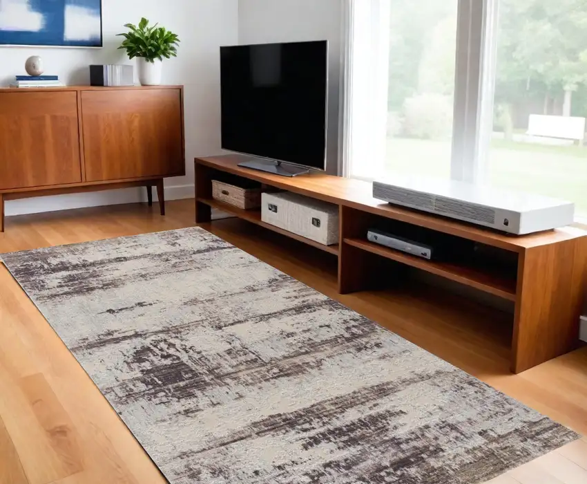 Violet Abstract Dhurrie Area Rug Photo 1