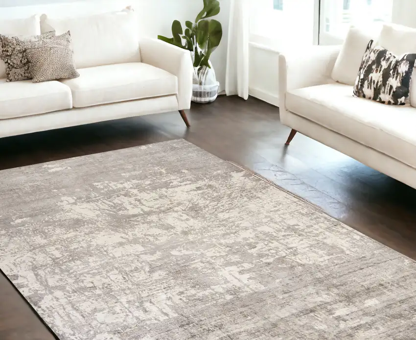 Viscose Beige Area Rug Photo 1