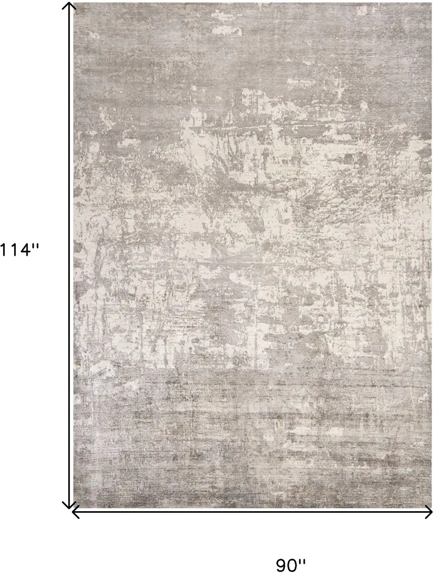 Viscose Beige Area Rug Photo 4