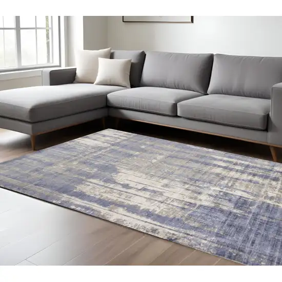 Gray And Ivory Abstract Hand Loomed Area Rug Photo 1