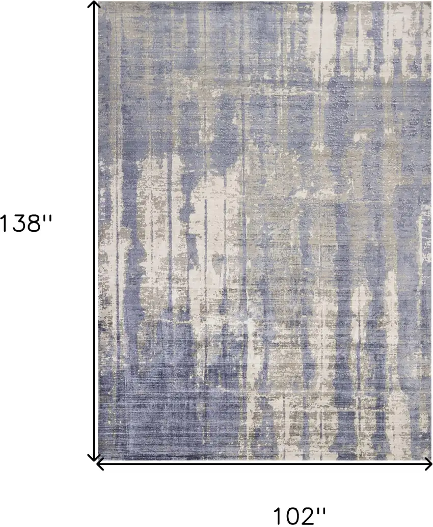 Viscose Grey Or  Blue Area Rug Photo 7