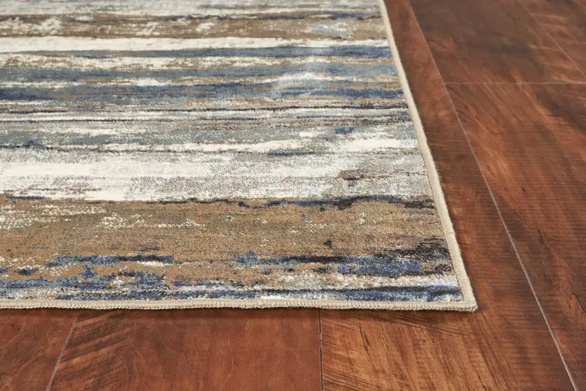 Viscose Ivory or Blue Accent Rug Photo 4