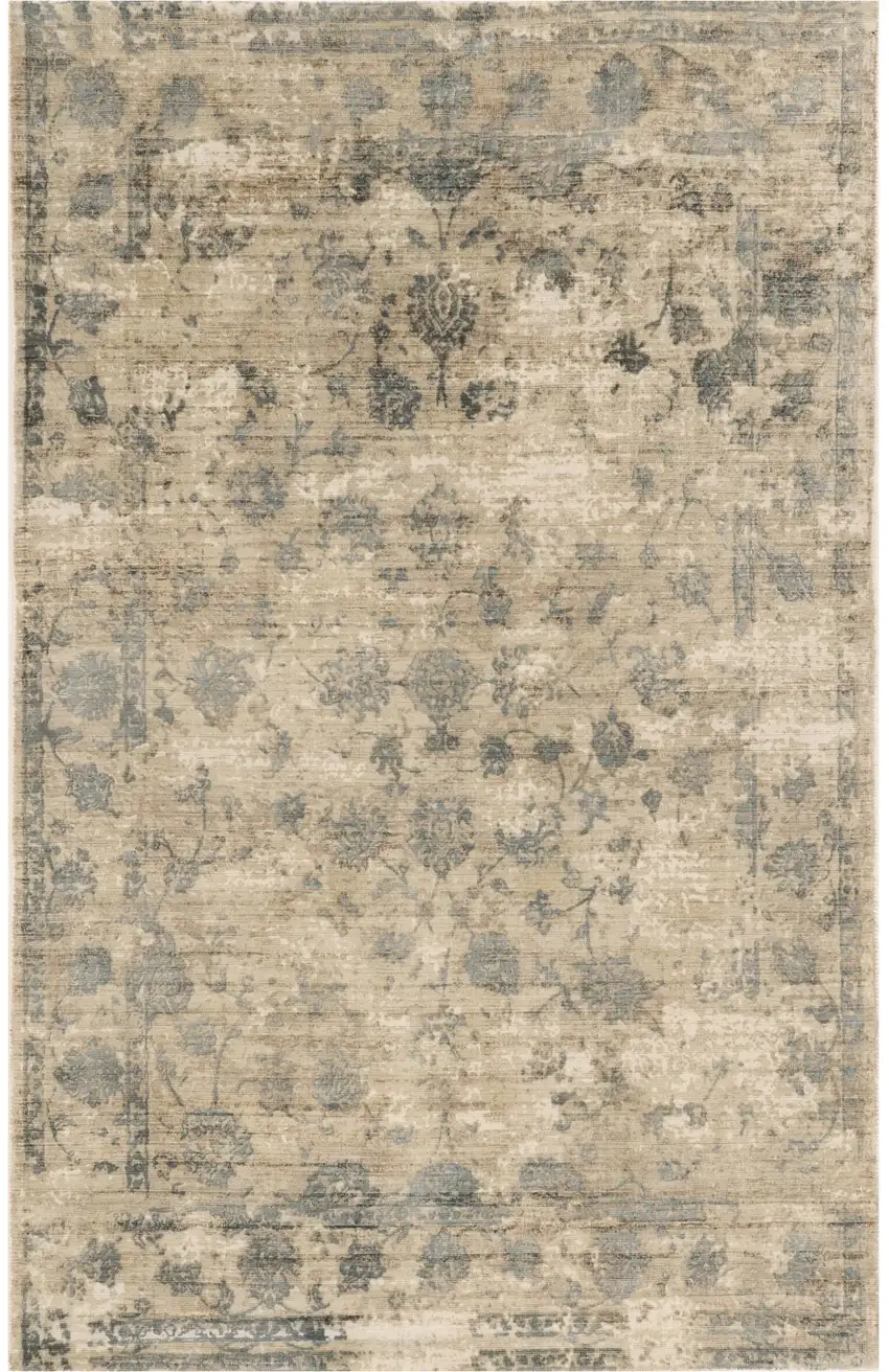 Viscose Sand Or  Blue Area Rug Photo 2