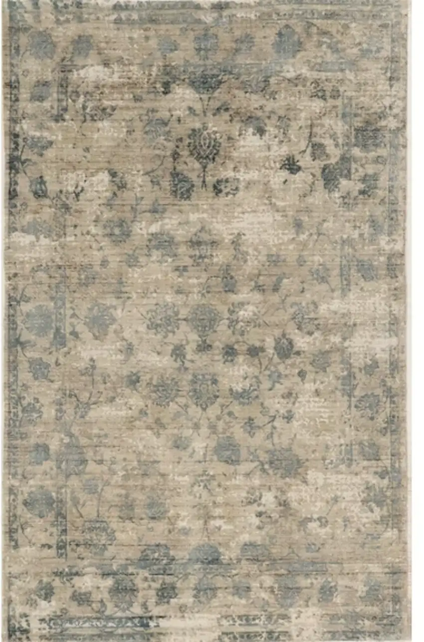 Viscose Sand Or  Blue Area Rug Photo 2