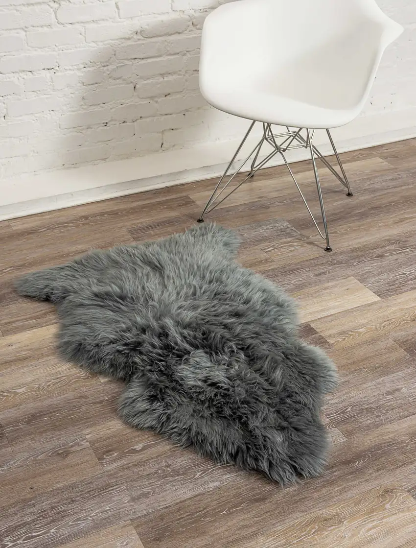 Warm Gray New Zealand Natural Sheepskin Rug Photo 5