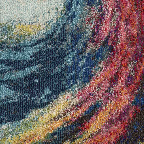 Wave Abstract Power Loom Non Skid Area Rug Photo 2