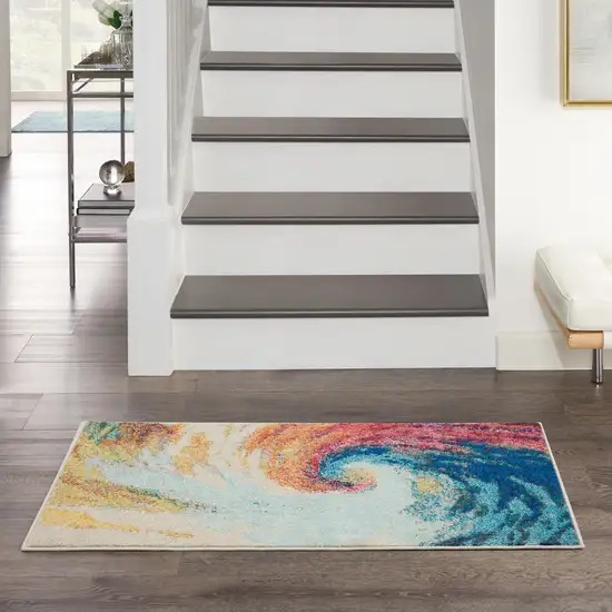 Wave Abstract Power Loom Non Skid Area Rug Photo 5