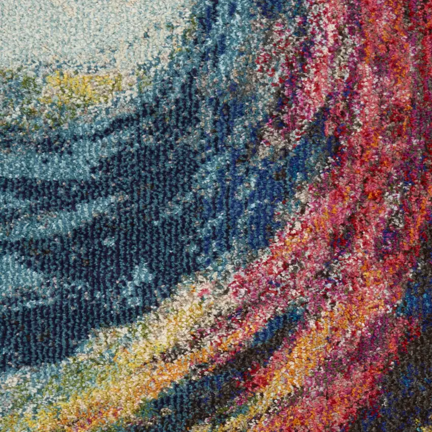 Wave Abstract Power Loom Non Skid Area Rug Photo 3