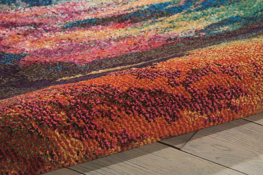 Wave Abstract Power Loom Non Skid Area Rug Photo 9