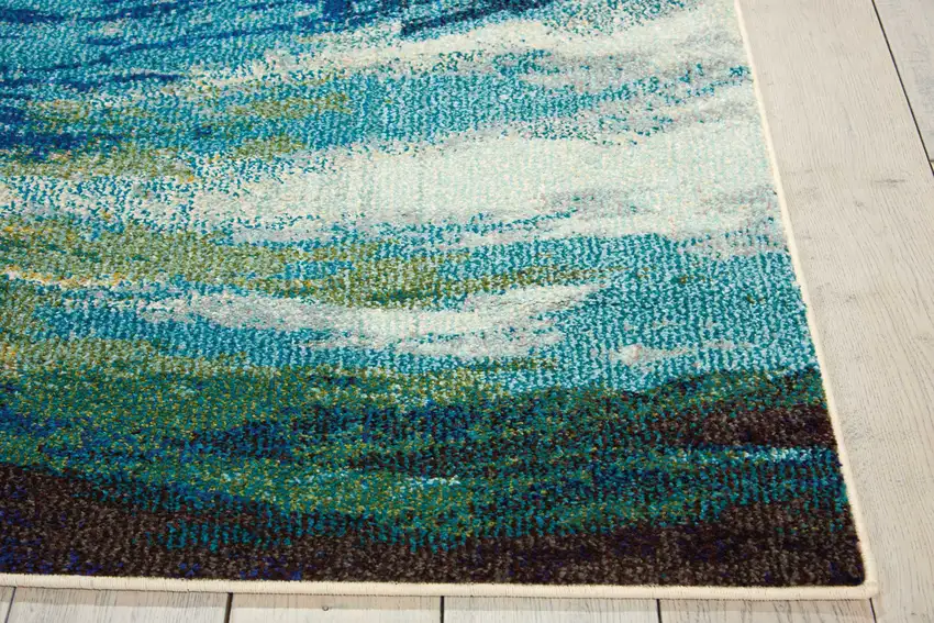 Wave Abstract Power Loom Non Skid Area Rug Photo 8