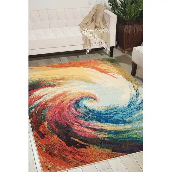 Wave Abstract Power Loom Non Skid Area Rug Photo 5