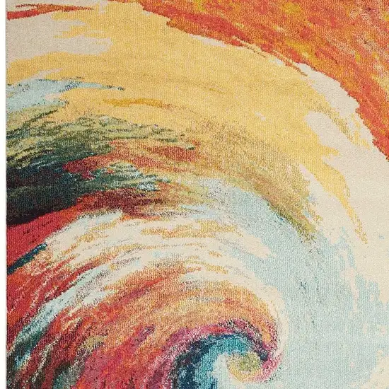 Wave Abstract Power Loom Non Skid Area Rug Photo 2