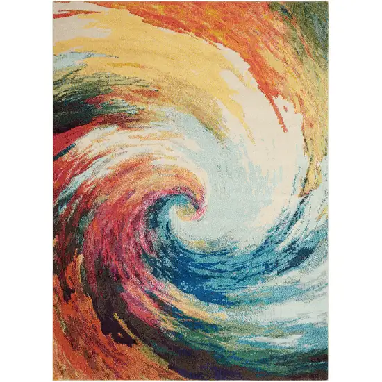 Wave Abstract Power Loom Non Skid Area Rug Photo 1