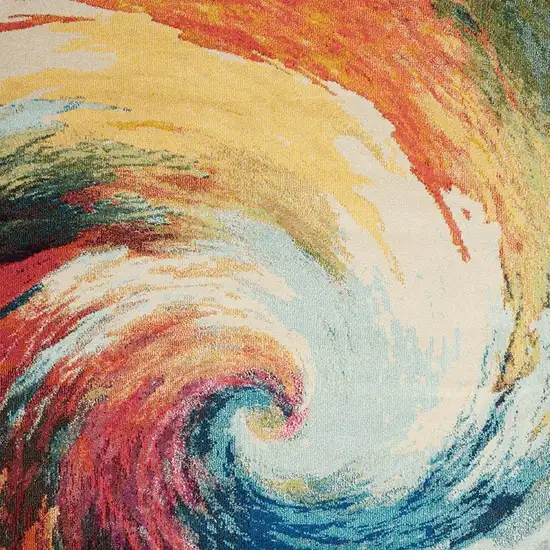 Wave Abstract Power Loom Non Skid Area Rug Photo 2