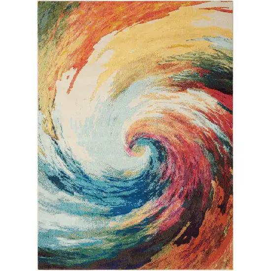 Wave Abstract Power Loom Non Skid Area Rug Photo 4