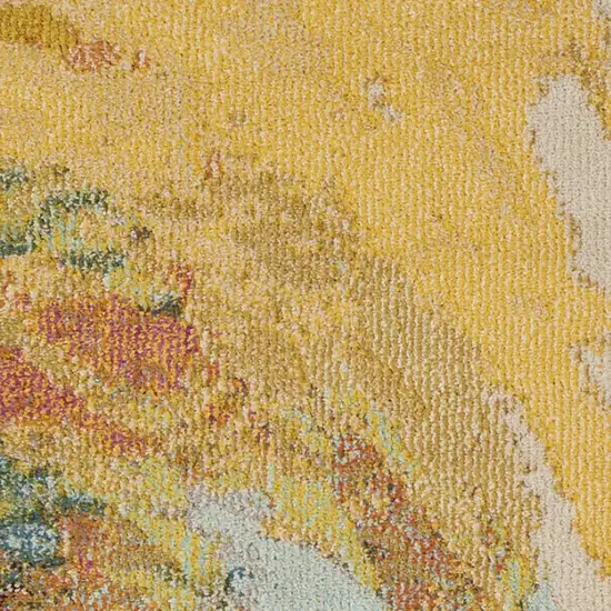 2' X 6' Wave Abstract Power Loom Non Skid Runner Rug Photo 6