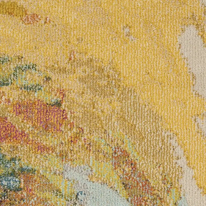 2' X 6' Wave Abstract Power Loom Non Skid Runner Rug Photo 6